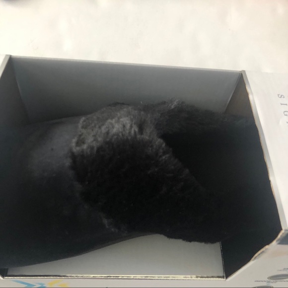 IIsotoner Signature 9.5-10 Black Clog Slippers Fur - Picture 6 of 9